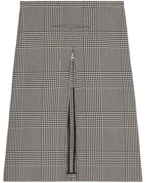 Courreges Zipped Prince Of Wales Midi Skirt - Grey