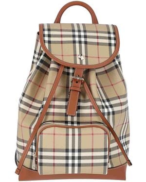 Burberry Check Backpack - Natural