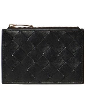 Bottega Veneta Intrecciato Zip Card Holder - Black