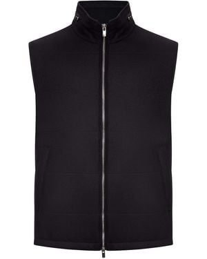 Nome Padded Vest With High Collar - Blue