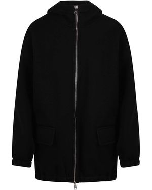 Plan C Long Hooded Jacket - Black