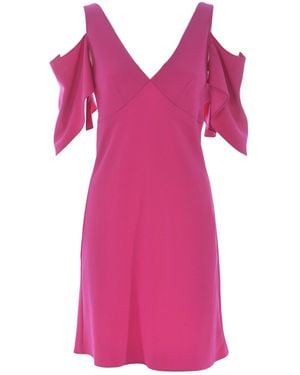 McQ Crepe Short Dress With Cut-Out Shoulders - Pink