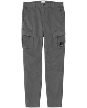 C.P. Company Cargo Trousers With Logo Patch - Grey