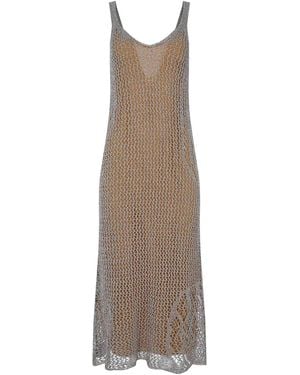 Pinko Dress Made Of Cotton Blend - Brown