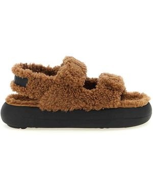 Moon Boot Shearling Sandals - Brown