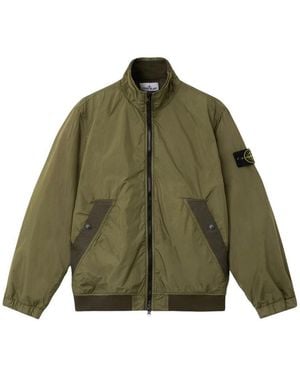 Stone Island Wool And Nylon Bomber Jacket - Green