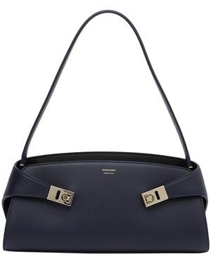 Ferragamo Small East-West Hug Shoulder Bag - Blue