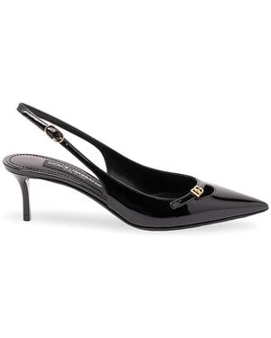 Dolce & Gabbana Patent Leather Slingback - Black