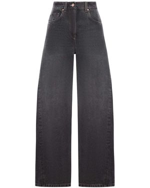 Brunello Cucinelli Wide Leg Denim Jeans - Blue