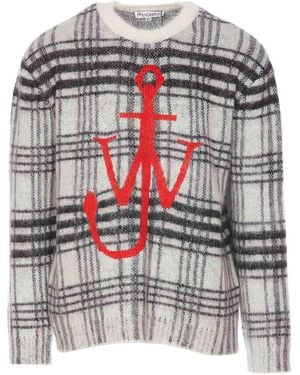 JW Anderson Tartan Check Jumper - Grey