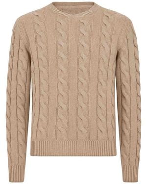 Jacob Cohen Cashmere Cable Knit Crew Neck Jumper - Natural
