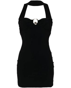 Roberto Cavalli Fitted Evening Dress With Sweetheart Neckline And Halter Neck - Black