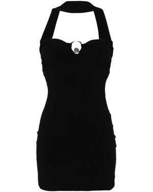 Roberto Cavalli Fitted Evening Dress With Sweetheart Neckline And Halter Neck - Black
