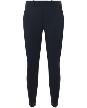 Rrd Pleated Straight Leg Trousers With Turn-Ups - Blue