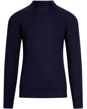 Nome Wool High Neck Jumper - Blue