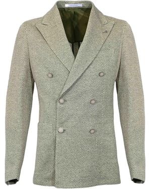 Tagliatore Double-Breasted Montecarlo Jersey Jacket - Green