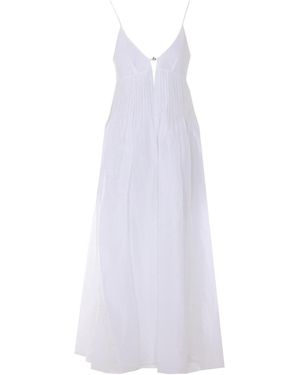Tory Burch Waisted Linen Dress - White