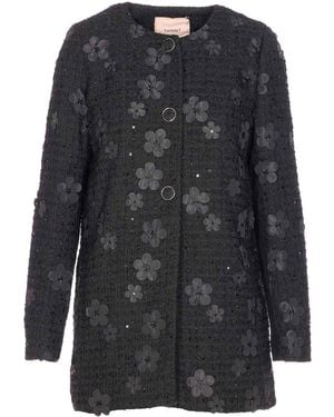Twinset Jacket Frontal Buttons Closure - Black