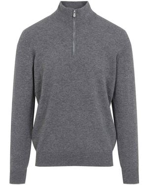 Brunello Cucinelli Pull Col Rond - Gris
