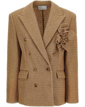 GIUSEPPE DI MORABITO Braided Raffia Blazer - Brown