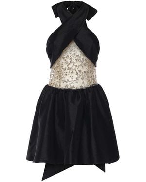 For Love & Lemons Shimmering Petals Mini Dress - Black