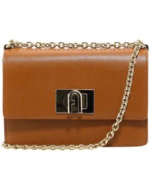 Furla 1927 Mini Leather Satchel Bag - Brown