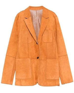 DESA NINETEENSEVENTYTWO Reversible Leather Blazer - Orange