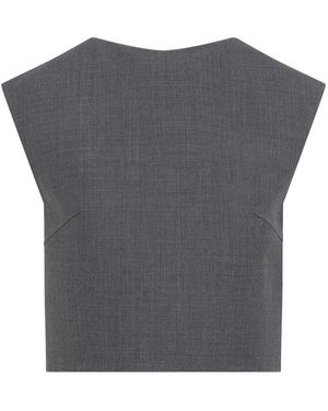 Jil Sander Wool And Silk Top - Grey