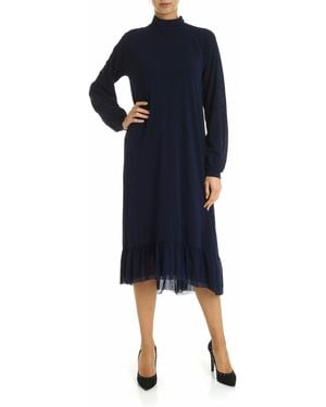 Fuzzi Dress With Flounces - Blue