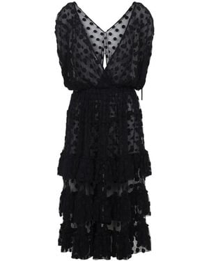 Dries Van Noten Ruffled Mesh Dress - Black