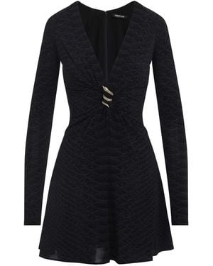 Roberto Cavalli Serpentine Mini Dress - Black