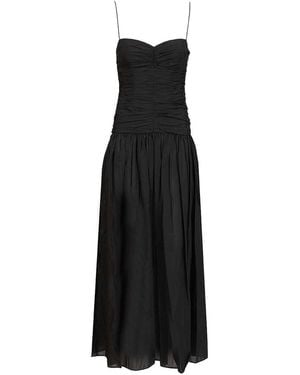 Matteau Gathered Drop Waist Dress - Black