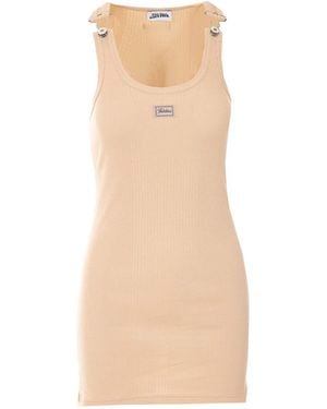 Jean Paul Gaultier Nude Cotton Ribbed Dress - Natural