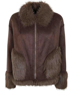 Betta Corradi Pockets Zip Jacket - Brown