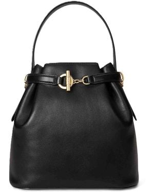 Ralph Lauren Blke Md Bckt-Bucket Bag-Medium-Natural - Black