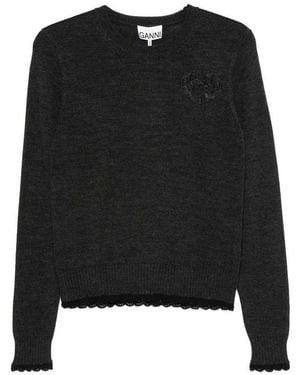 Ganni Maglione Girocollo - Nero