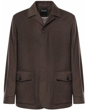 ZEGNA Cashmere Overshirt - Brown