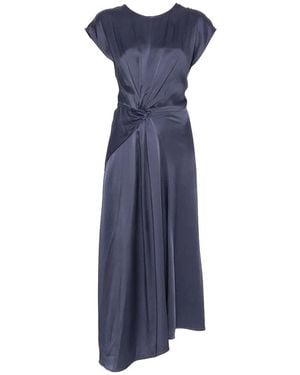 Victoria Beckham Crepe Back Satin Dress - Blue