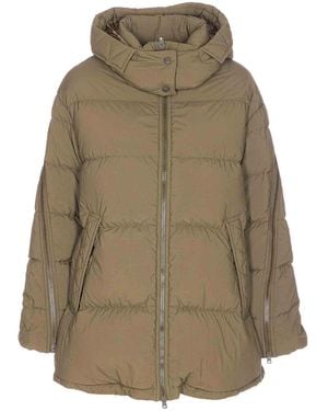 Herno Padded Down Jacket Frontal Zip Closure - Natural