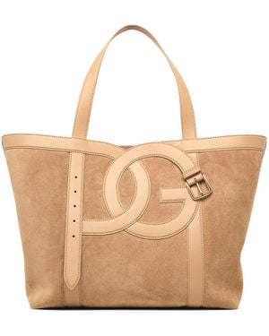 Dolce & Gabbana Shopping Suede Bag - Natural