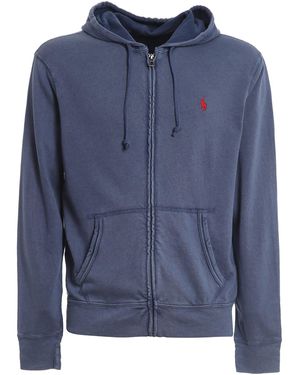 Polo Ralph Lauren Faded Cotton Hoodie - Blue
