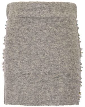 Pinko Believe Knitted Miniskirt - Gray