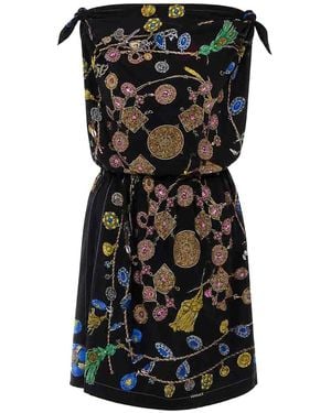 Versace Broken Jewels Print Dress - Black