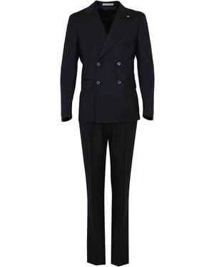 Corneliani Double-Breasted Suit - Black