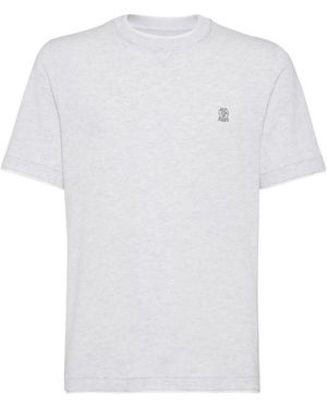 Brunello Cucinelli T-Shirt With Faux-Layering - White