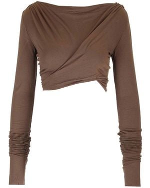 Rick Owens Jade Crop Top - Brown