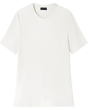 Emporio Armani Three-Dimensional Fabric T-Shirt - White