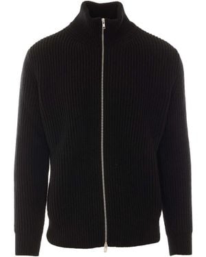 MM6 by Maison Margiela Knitted Zip Jacket - Black