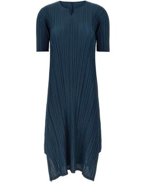 Pleats Please Issey Miyake Mellow Pleats Dress - Blue