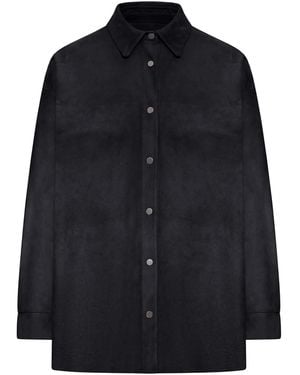 Salvatore Santoro Suede Overshirt - Blue